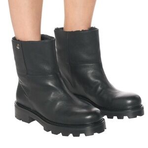 Jimmy Choo Shearling lined - Haysel - Black Chelsea Leather Ankle Boots 36.5 6.5